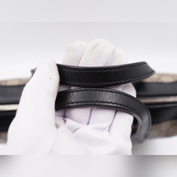 BZ48 💚Gucci GG Supreme Coated canvas web briefcase  - Picture 13 of 16